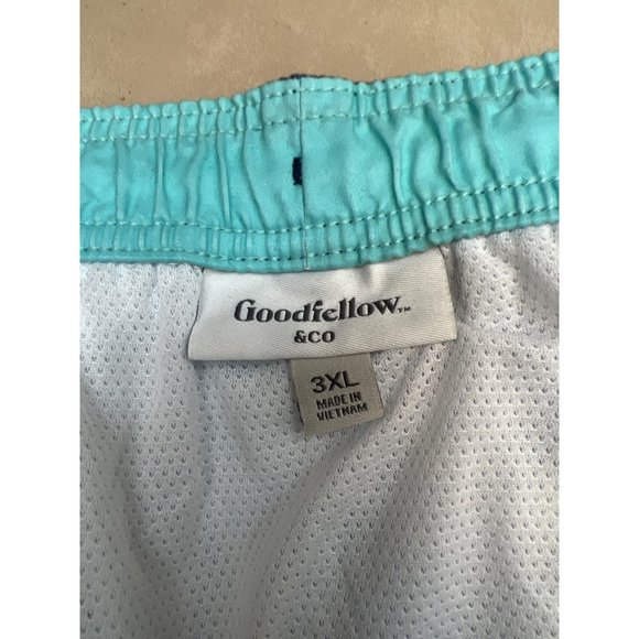 Men's Big & Tall 7" Waterloo Flamingo Swim Shorts Goodfellow & Co Blue 3XL - Picture 8 of 10